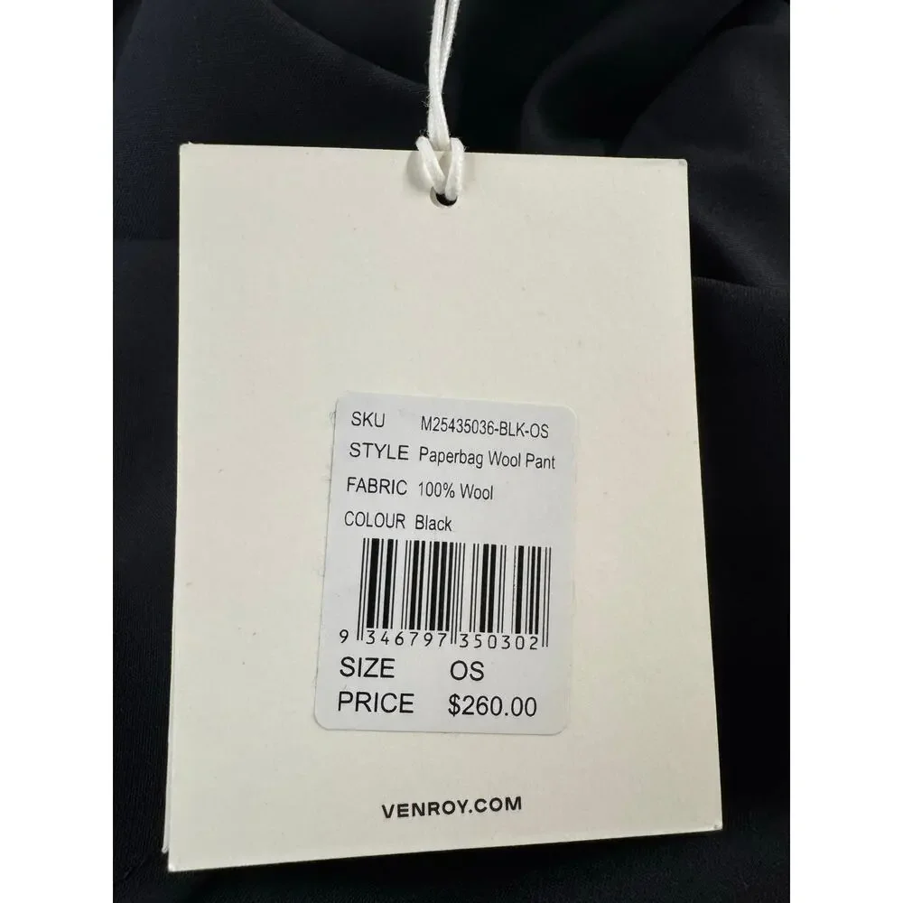 VENROY Black 100% Wool Paperbag Trouser Pants One Size NWT - Picture 12 of 12